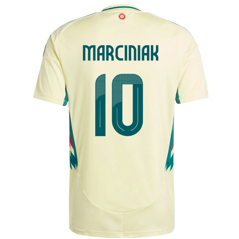 Danxen Herren Wales Alex Marciniak #10 Beige Gelb Auswärtstrikot Trikot 24-26 T-Shirt Schweiz