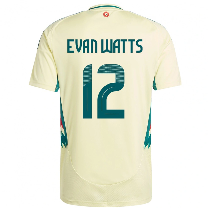 Danxen Herren Wales Evan Watts #12 Beige Gelb Auswärtstrikot Trikot 24-26 T-Shirt Schweiz