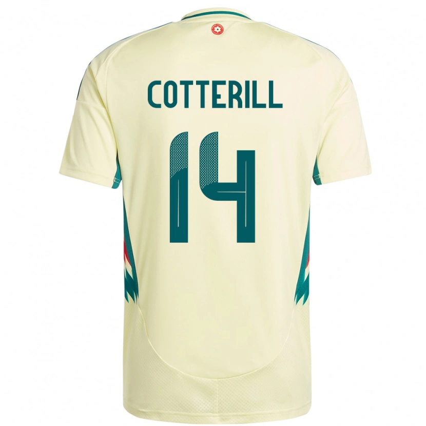 Danxen Herren Wales Joel Cotterill #14 Beige Gelb Auswärtstrikot Trikot 24-26 T-Shirt Schweiz