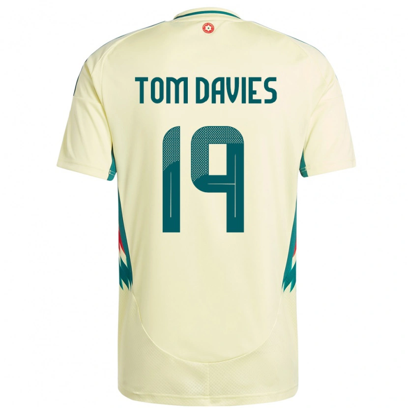 Danxen Herren Wales Tom Davies #19 Beige Gelb Auswärtstrikot Trikot 24-26 T-Shirt Schweiz