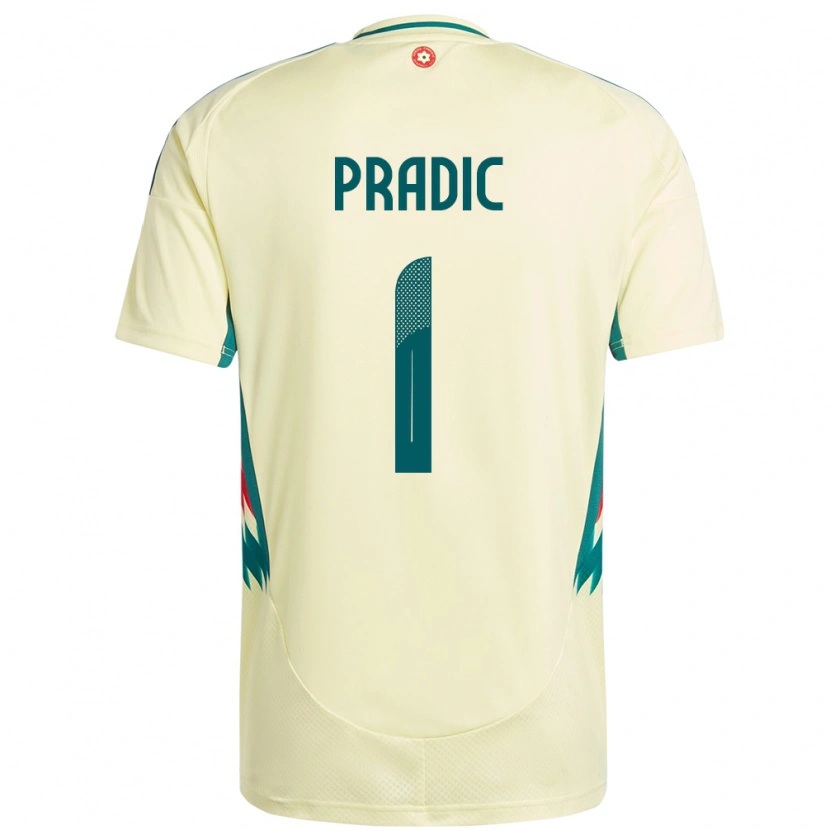 Danxen Herren Wales James Pradic #1 Beige Gelb Auswärtstrikot Trikot 24-26 T-Shirt Schweiz