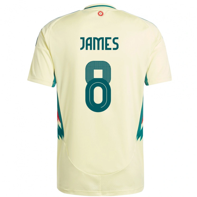 Danxen Herren Wales Angharad James #8 Beige Gelb Auswärtstrikot Trikot 24-26 T-Shirt Schweiz