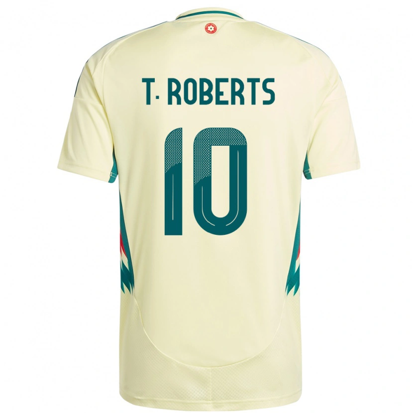 Danxen Herren Wales Tyler Roberts #10 Beige Gelb Auswärtstrikot Trikot 24-26 T-Shirt Schweiz