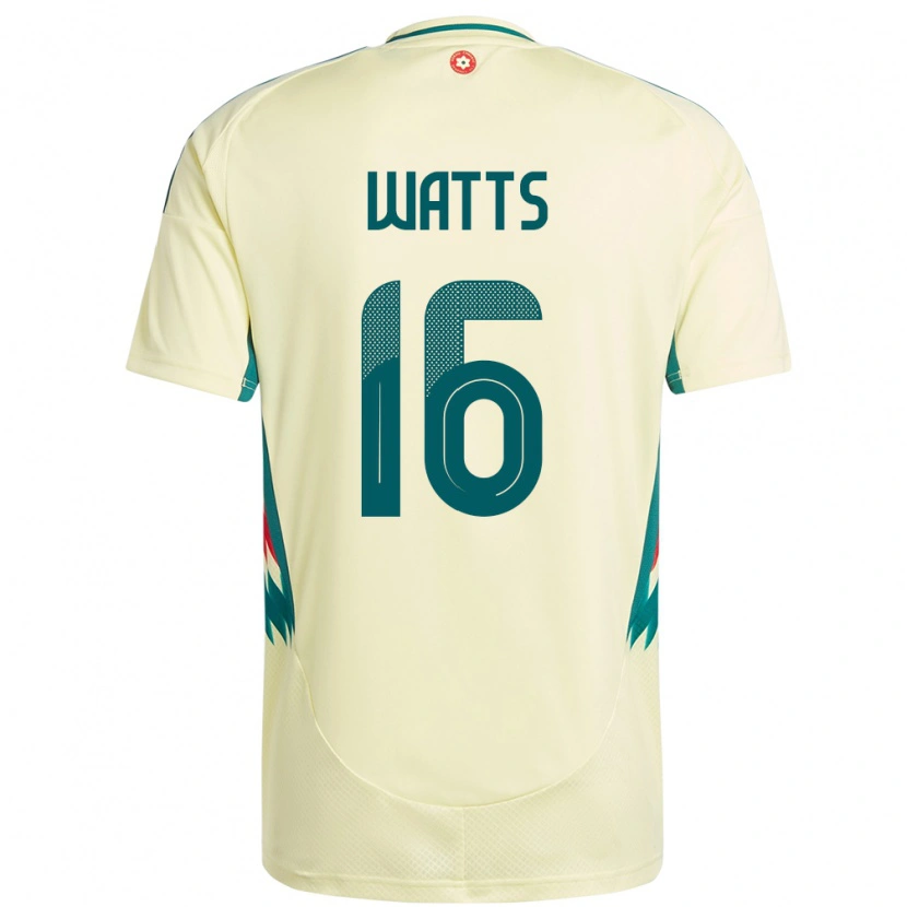 Danxen Herren Wales Daniel Watts #16 Beige Gelb Auswärtstrikot Trikot 24-26 T-Shirt Schweiz