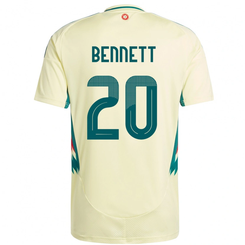 Danxen Herren Wales Aaron Bennett #20 Beige Gelb Auswärtstrikot Trikot 24-26 T-Shirt Schweiz