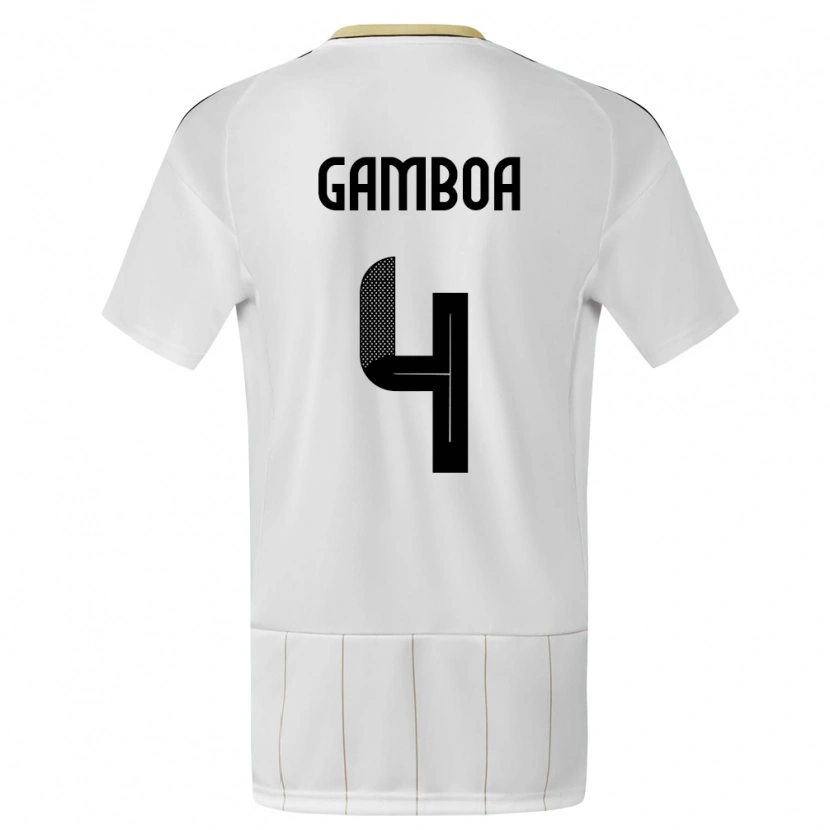 Danxen Herren Costa Rica Alexis Gamboa #4 Weiß Auswärtstrikot Trikot 24-26 T-Shirt Schweiz