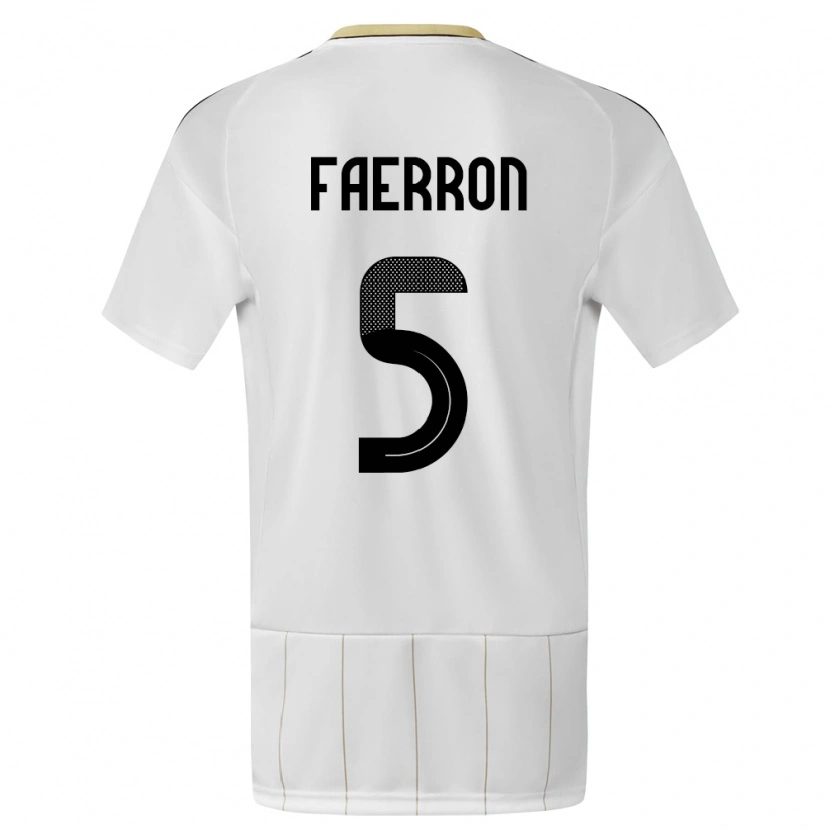 Danxen Herren Costa Rica Fernán Faerron #5 Weiß Auswärtstrikot Trikot 24-26 T-Shirt Schweiz