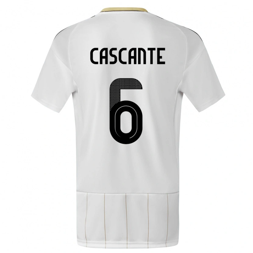 Danxen Herren Costa Rica Julio Cascante #6 Weiß Auswärtstrikot Trikot 24-26 T-Shirt Schweiz