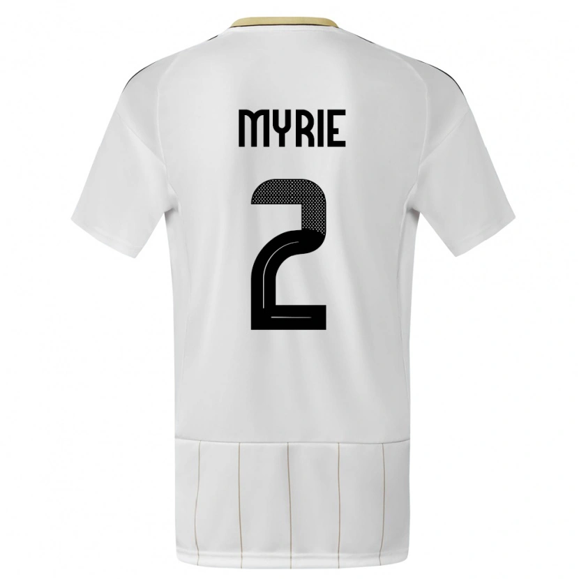 Danxen Herren Costa Rica Kenan Myrie #2 Weiß Auswärtstrikot Trikot 24-26 T-Shirt Schweiz