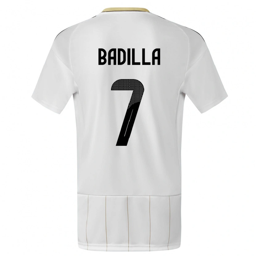 Danxen Herren Costa Rica Isaac Badilla #7 Weiß Auswärtstrikot Trikot 24-26 T-Shirt Schweiz