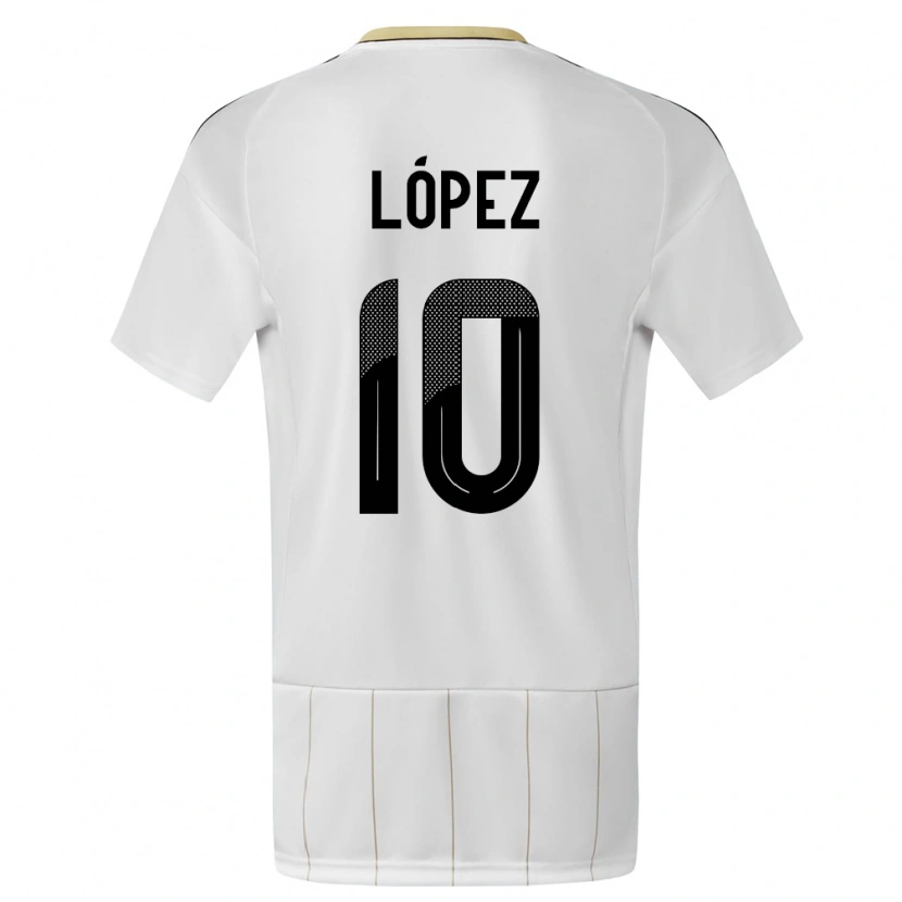 Danxen Herren Costa Rica Sebastián López #10 Weiß Auswärtstrikot Trikot 24-26 T-Shirt Schweiz