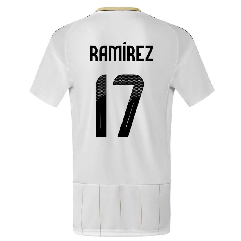 Danxen Herren Costa Rica Dylan Ramírez #17 Weiß Auswärtstrikot Trikot 24-26 T-Shirt Schweiz