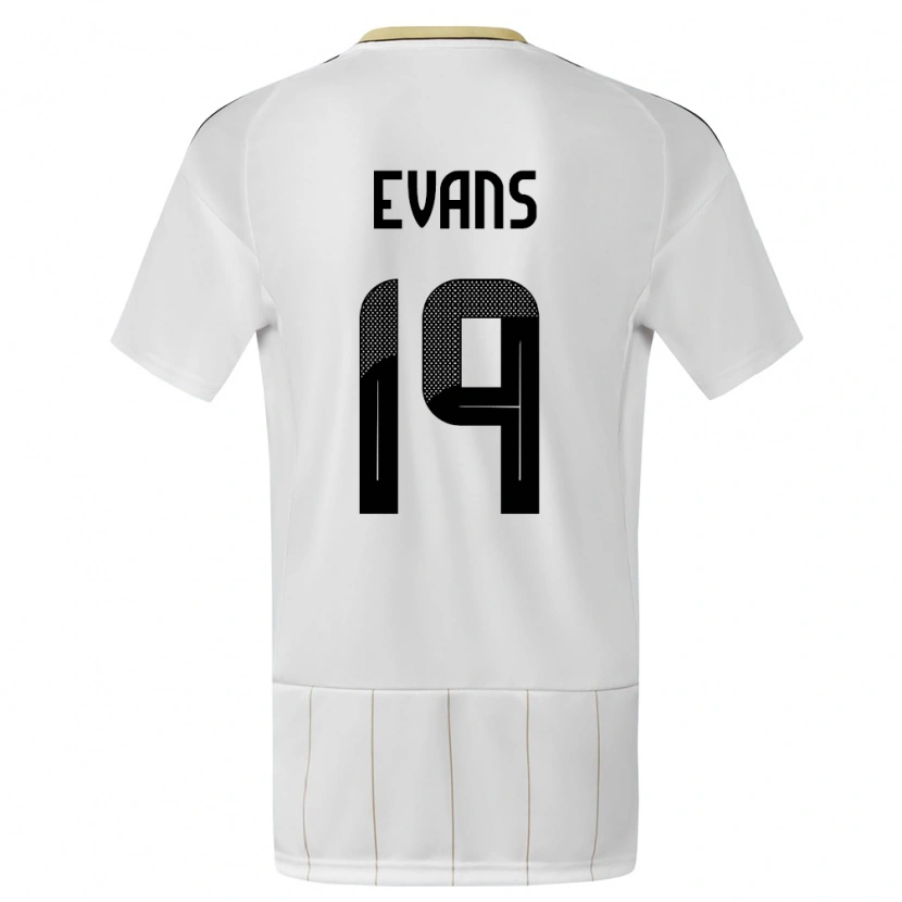 Danxen Herren Costa Rica Jordy Evans #19 Weiß Auswärtstrikot Trikot 24-26 T-Shirt Schweiz