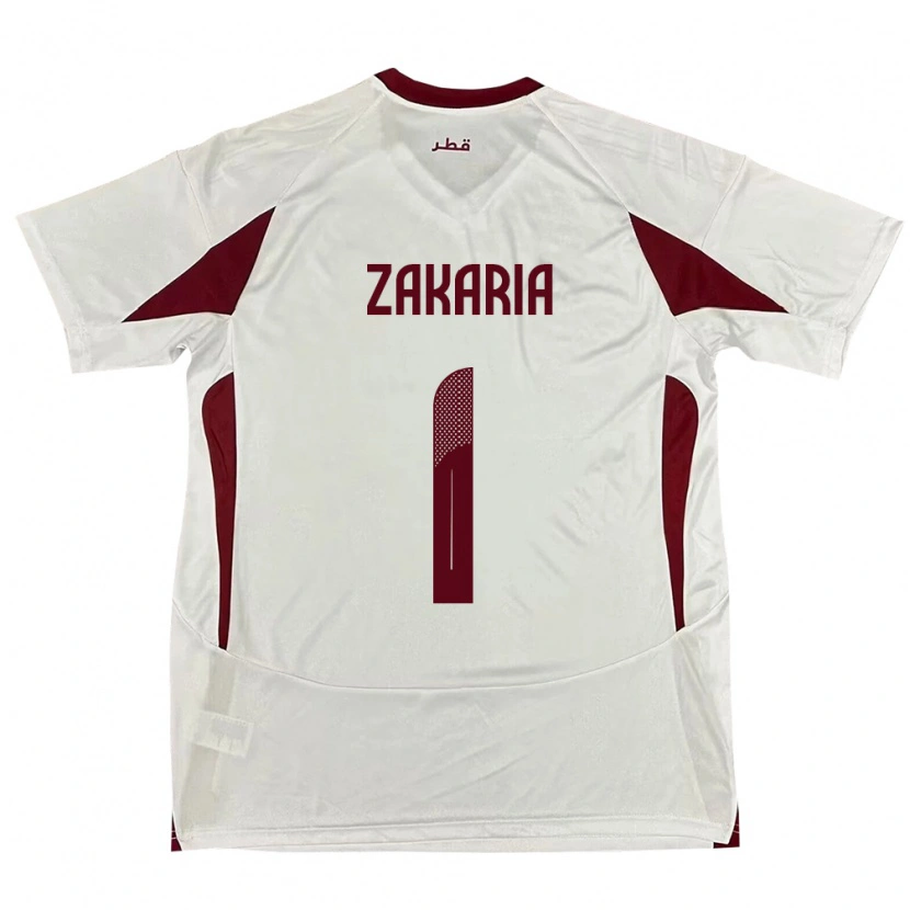 Danxen Herren Katar Salah Zakaria #1 Weiß Auswärtstrikot Trikot 24-26 T-Shirt Schweiz
