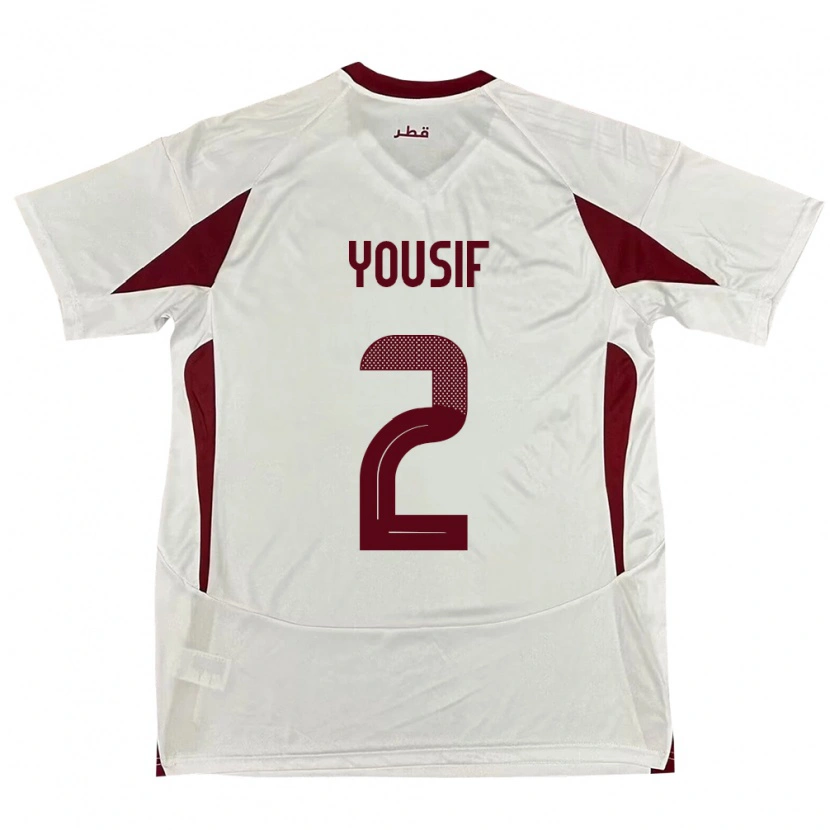 Danxen Herren Katar Abdalla Yousif #2 Weiß Auswärtstrikot Trikot 24-26 T-Shirt Schweiz