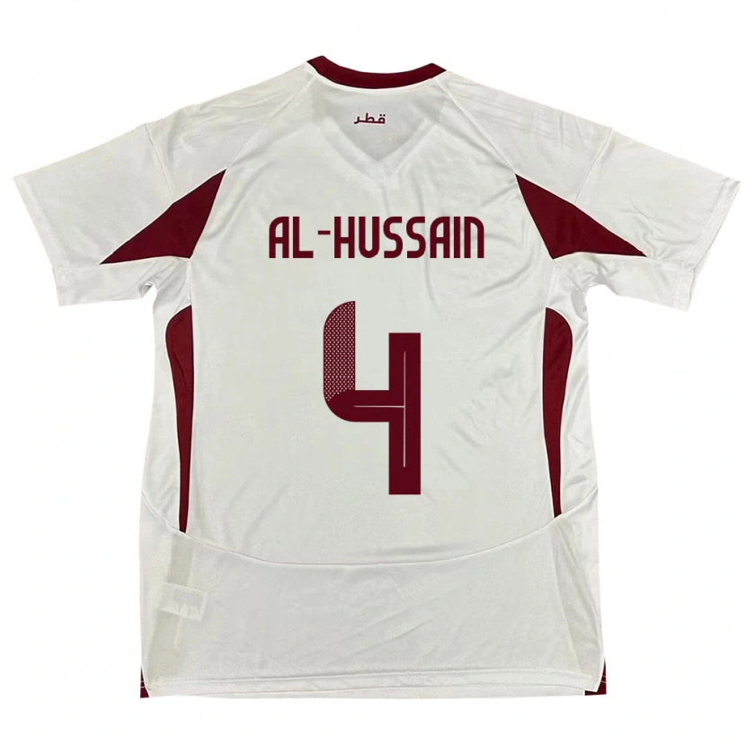Danxen Herren Katar Al-Hashmi Al-Hussain #4 Weiß Auswärtstrikot Trikot 24-26 T-Shirt Schweiz