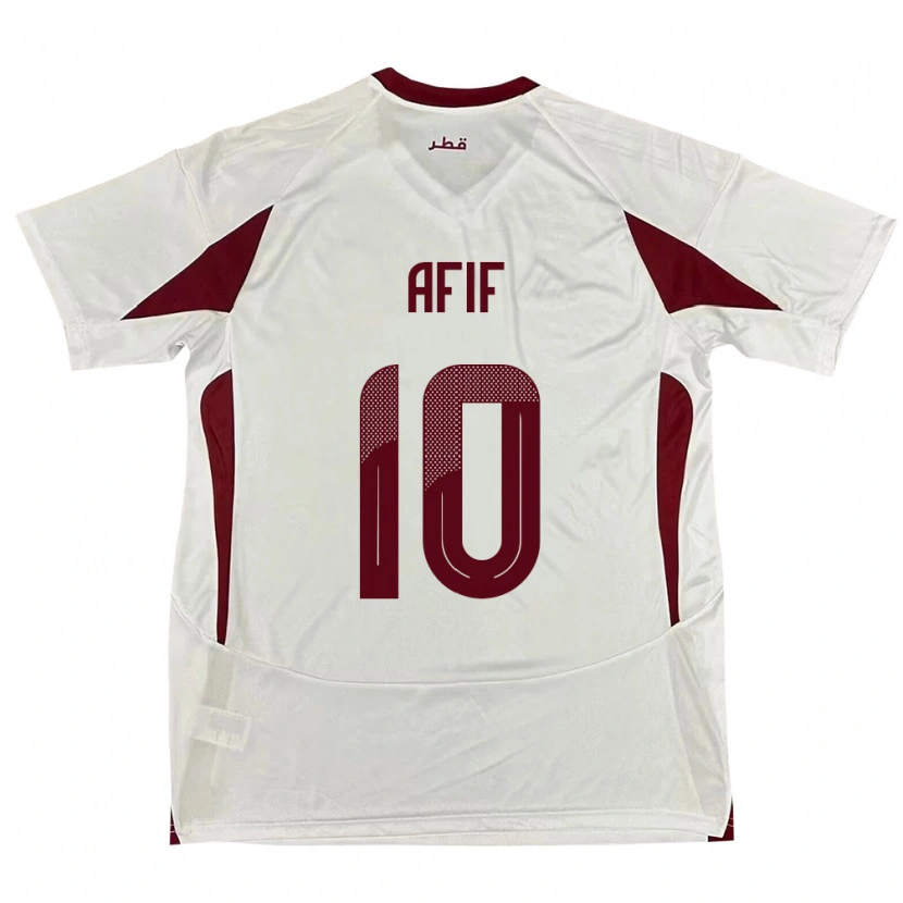 Danxen Herren Katar Akram Afif #10 Weiß Auswärtstrikot Trikot 24-26 T-Shirt Schweiz