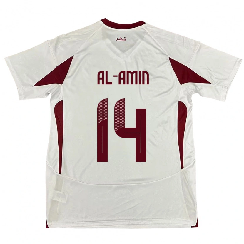 Danxen Herren Katar Homam Al-Amin #14 Weiß Auswärtstrikot Trikot 24-26 T-Shirt Schweiz