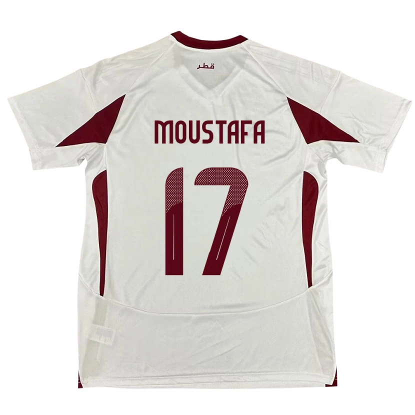 Danxen Herren Katar Abdelrahman Moustafa #17 Weiß Auswärtstrikot Trikot 24-26 T-Shirt Schweiz