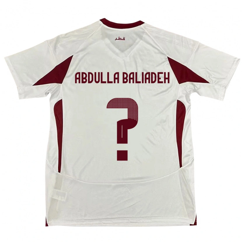 Danxen Herren Katar Yousef Abdulla Baliadeh #0 Weiß Auswärtstrikot Trikot 24-26 T-Shirt Schweiz