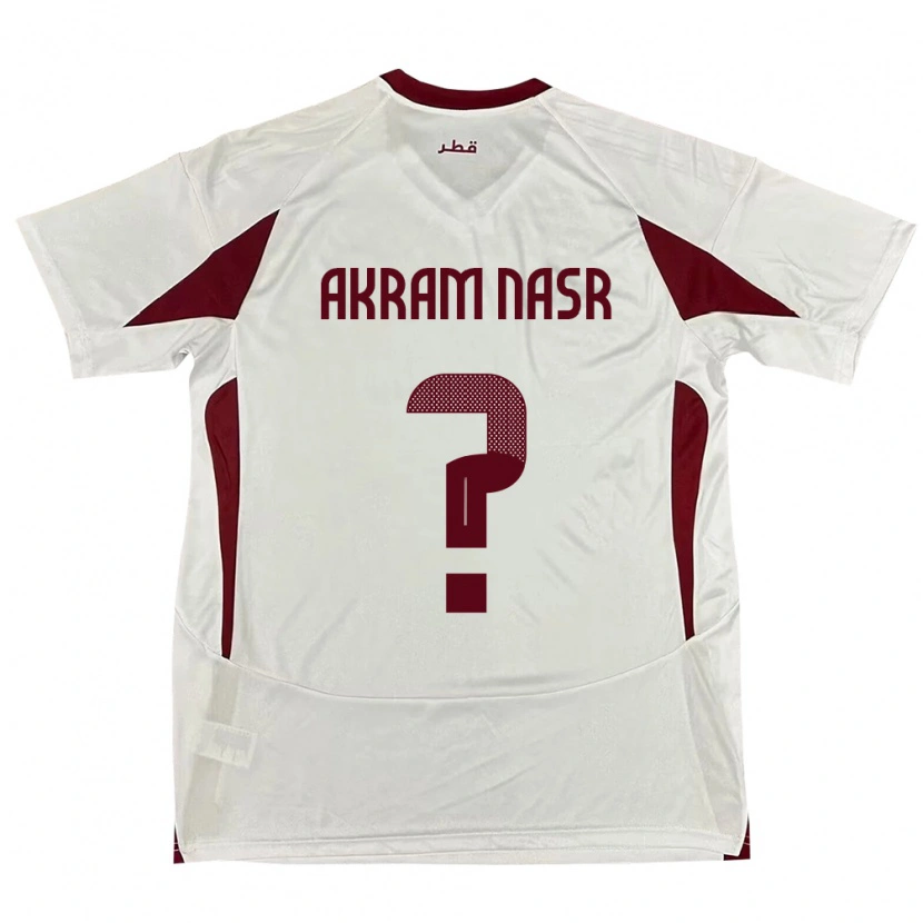 Danxen Herren Katar Mohammed Akram Nasr #0 Weiß Auswärtstrikot Trikot 24-26 T-Shirt Schweiz