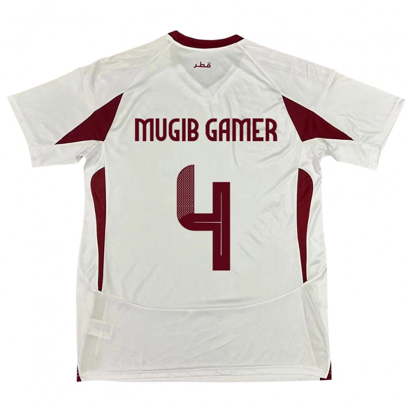 Danxen Herren Katar Abdalla Mugib Gamer #4 Weiß Auswärtstrikot Trikot 24-26 T-Shirt Schweiz