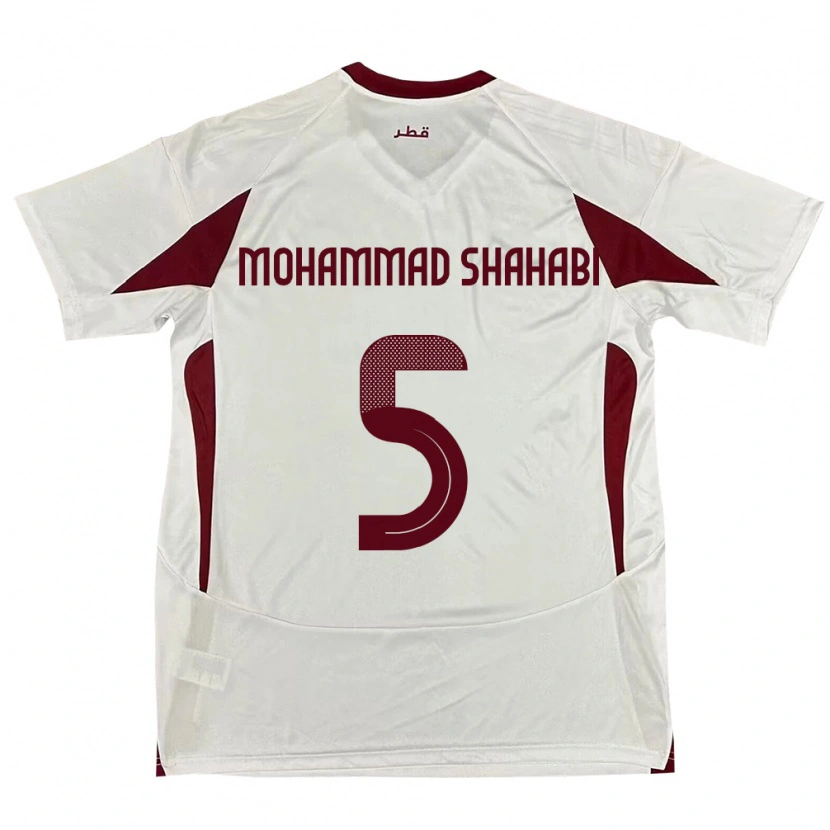 Danxen Herren Katar Ali Mohammad Shahabi #5 Weiß Auswärtstrikot Trikot 24-26 T-Shirt Schweiz