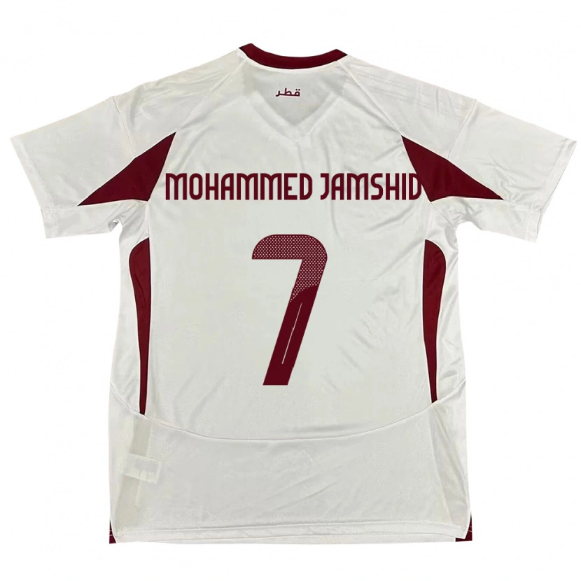 Danxen Herren Katar Tahsin Mohammed Jamshid #7 Weiß Auswärtstrikot Trikot 24-26 T-Shirt Schweiz