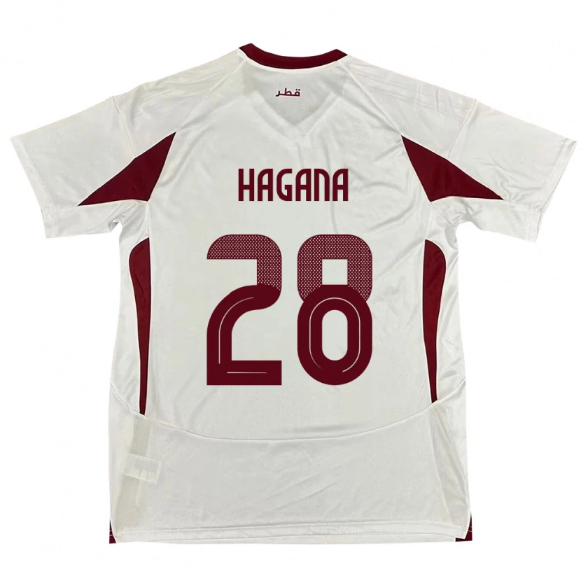 Danxen Herren Katar Ahmed Hagana #28 Weiß Auswärtstrikot Trikot 24-26 T-Shirt Schweiz
