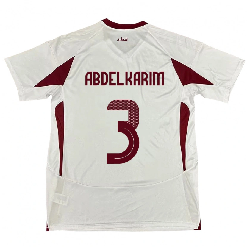 Danxen Herren Katar Abdelkarim Hassan #3 Weiß Auswärtstrikot Trikot 24-26 T-Shirt Schweiz