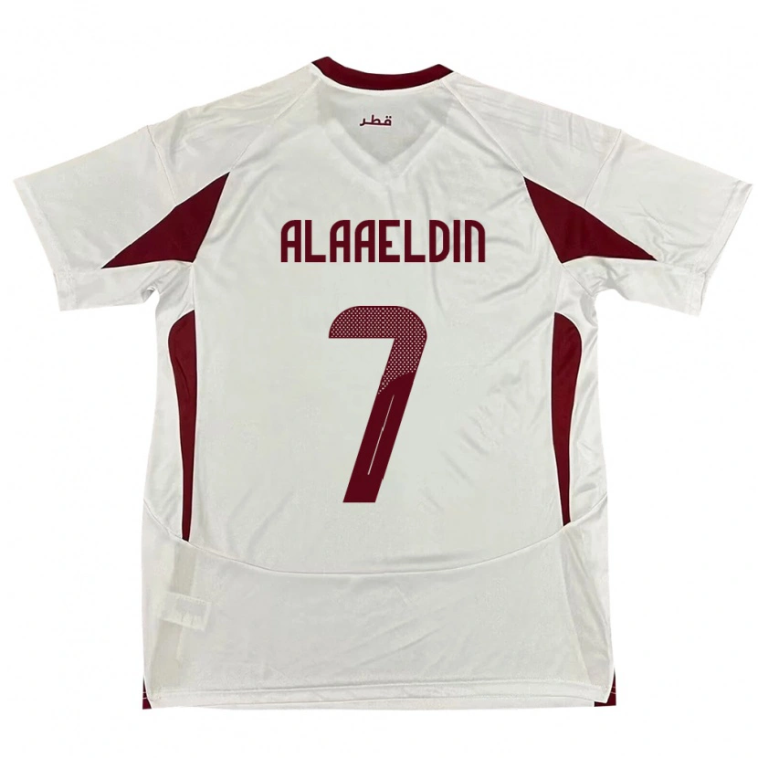 Danxen Herren Katar Ahmed Alaaeldin #7 Weiß Auswärtstrikot Trikot 24-26 T-Shirt Schweiz