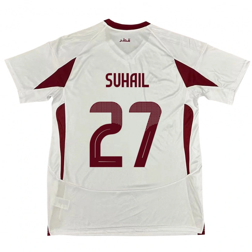 Danxen Herren Katar Ahmed Suhail #27 Weiß Auswärtstrikot Trikot 24-26 T-Shirt Schweiz