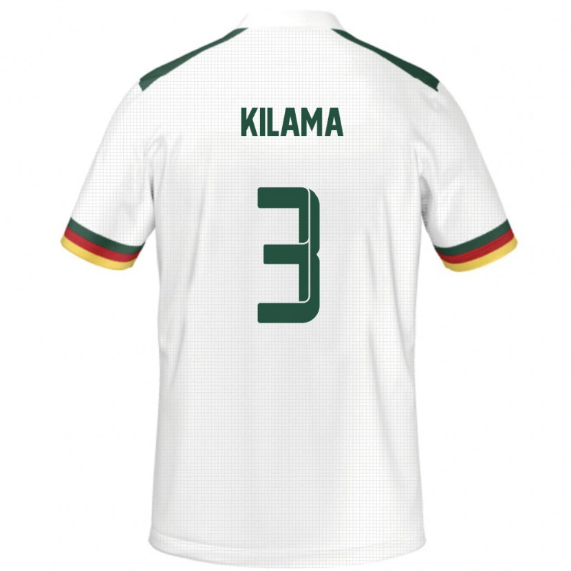Danxen Herren Kamerun Guy-Marcelin Kilama #3 Weiß Auswärtstrikot Trikot 24-26 T-Shirt Schweiz