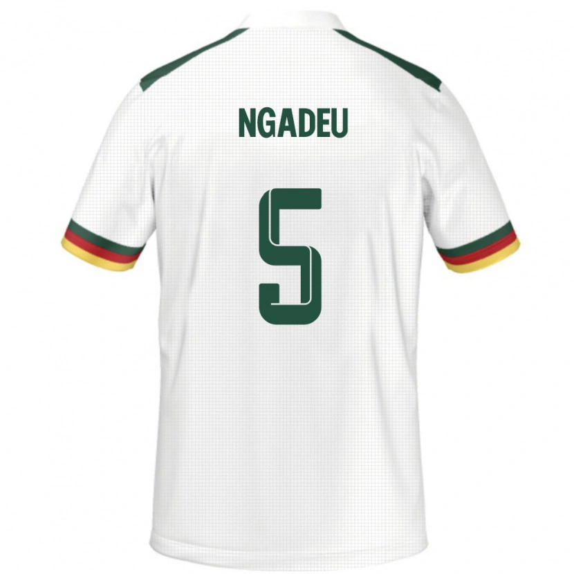 Danxen Herren Kamerun Michael Ngadeu #5 Weiß Auswärtstrikot Trikot 24-26 T-Shirt Schweiz