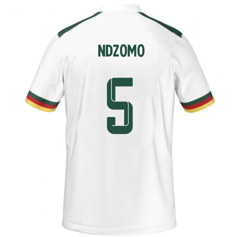 Danxen Herren Kamerun Barnabe Ndzomo #5 Weiß Auswärtstrikot Trikot 24-26 T-Shirt Schweiz