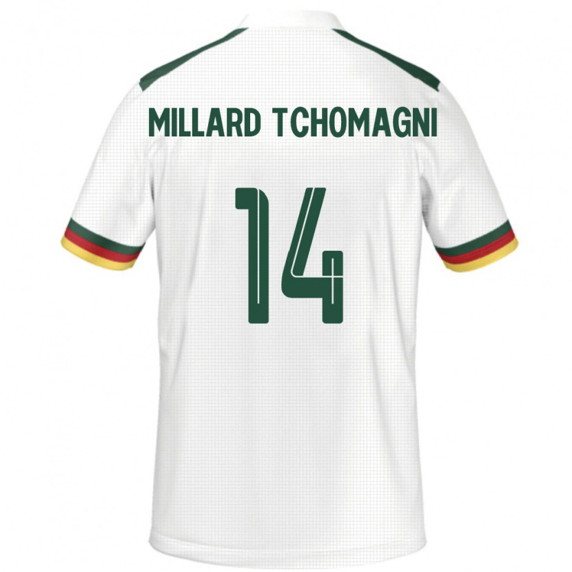 Danxen Herren Kamerun Samuel Millard Tchomagni #14 Weiß Auswärtstrikot Trikot 24-26 T-Shirt Schweiz