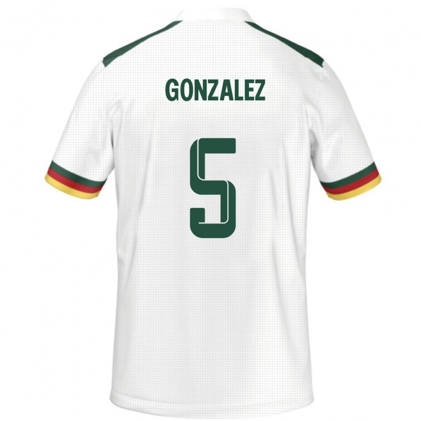 Danxen Herren Kamerun Oumar Gonzalez #5 Weiß Auswärtstrikot Trikot 24-26 T-Shirt Schweiz