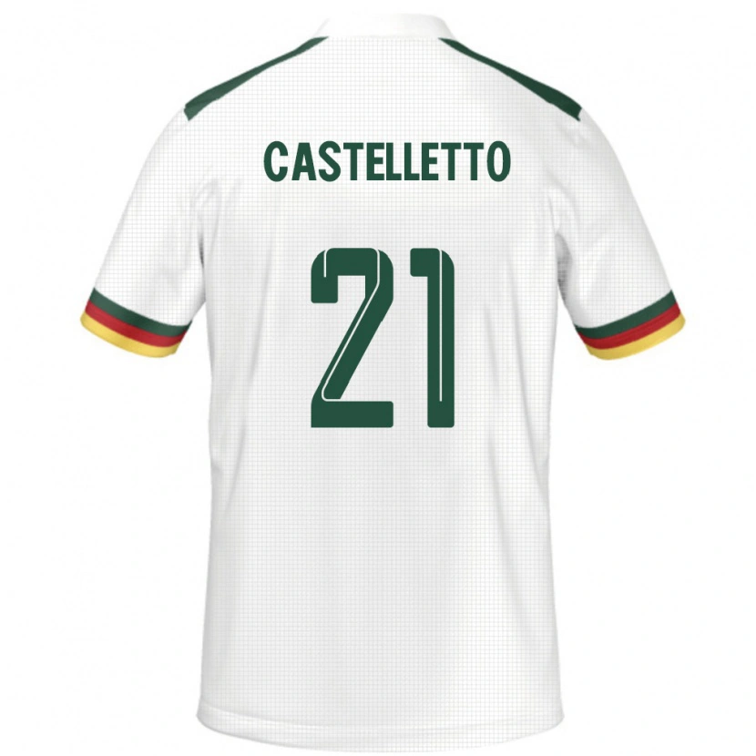 Danxen Herren Kamerun Jean-Charles Castelletto #21 Weiß Auswärtstrikot Trikot 24-26 T-Shirt Schweiz