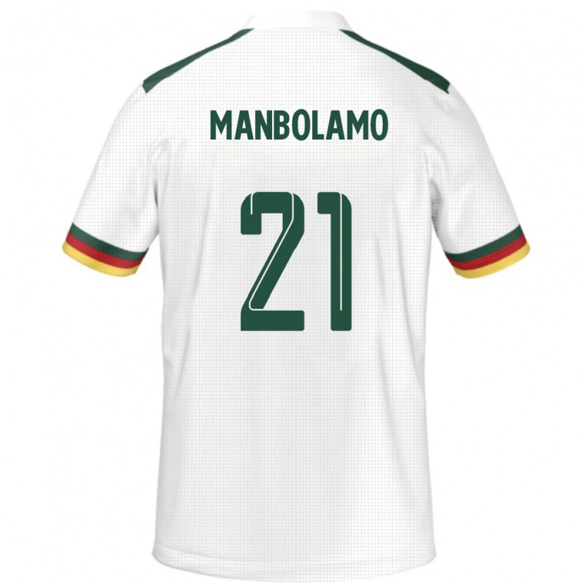 Danxen Herren Kamerun Eliane Manbolamo #21 Weiß Auswärtstrikot Trikot 24-26 T-Shirt Schweiz