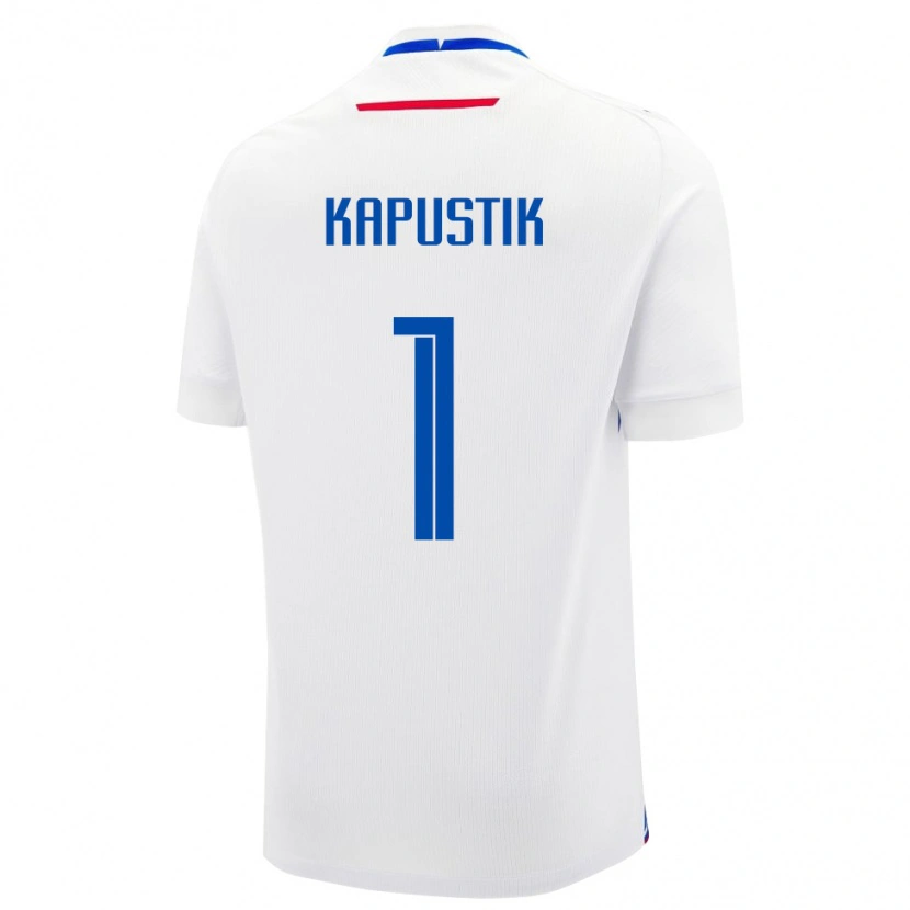 Danxen Herren Slowakei Simon Kapustik #1 Weiß Auswärtstrikot Trikot 24-26 T-Shirt Schweiz