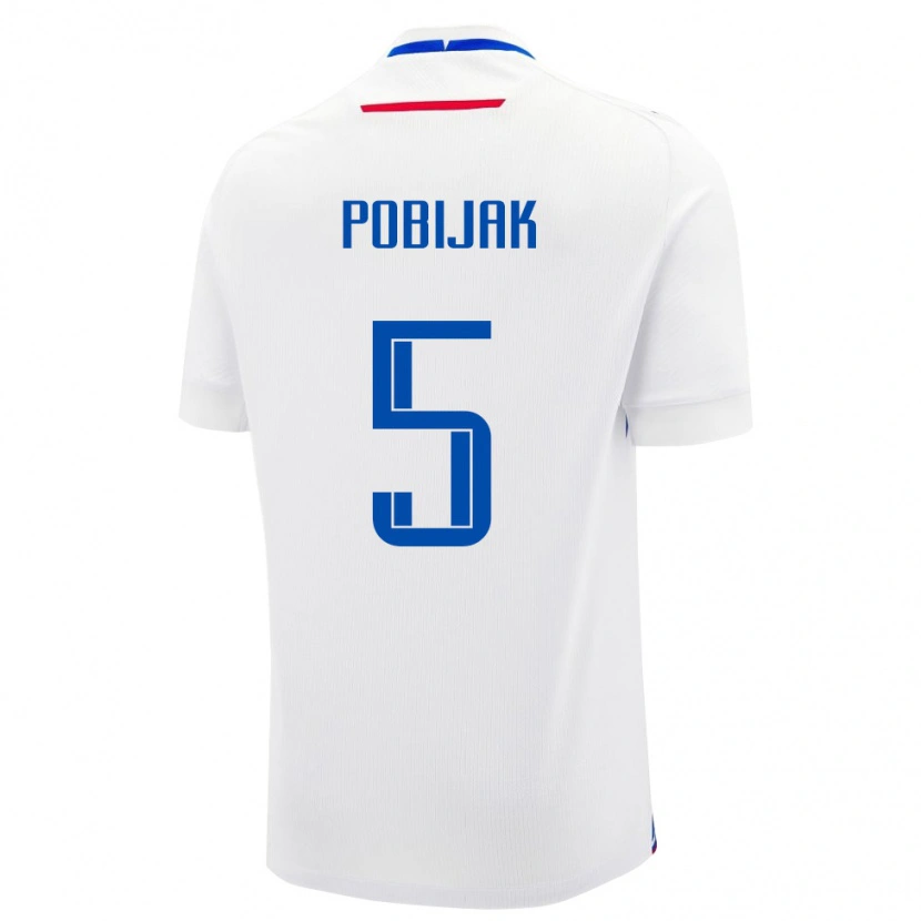 Danxen Herren Slowakei Simon Pobijak #5 Weiß Auswärtstrikot Trikot 24-26 T-Shirt Schweiz