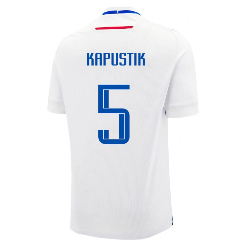 Danxen Herren Slowakei Killian Kapustik #5 Weiß Auswärtstrikot Trikot 24-26 T-Shirt Schweiz