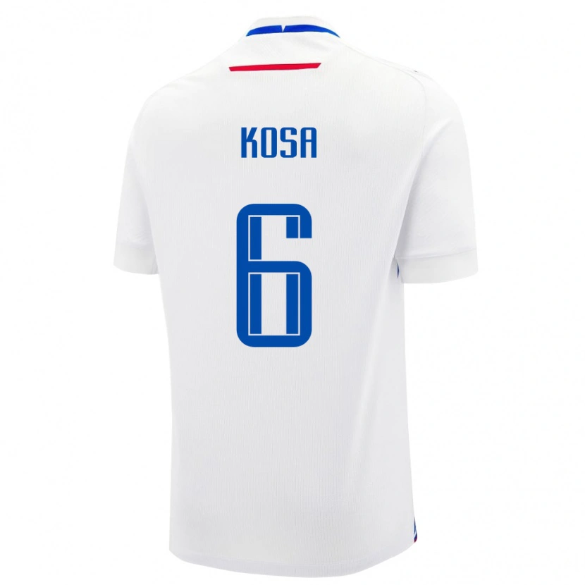 Danxen Herren Slowakei Sebastian Kosa #6 Weiß Auswärtstrikot Trikot 24-26 T-Shirt Schweiz
