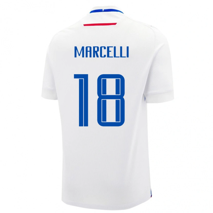 Danxen Herren Slowakei Nino Marcelli #18 Weiß Auswärtstrikot Trikot 24-26 T-Shirt Schweiz