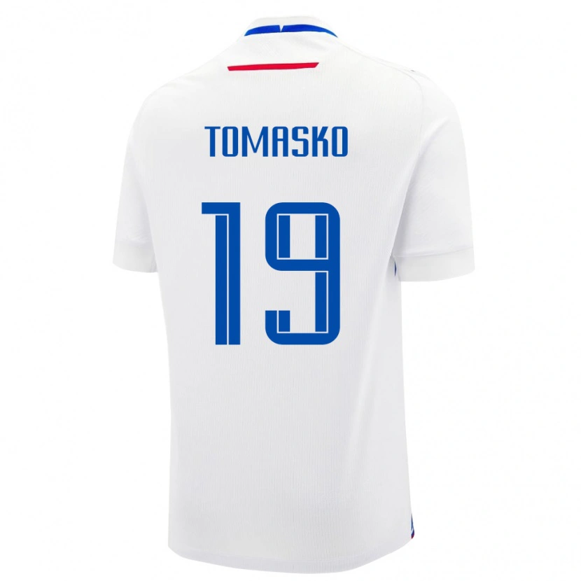 Danxen Herren Slowakei Matus Tomasko #19 Weiß Auswärtstrikot Trikot 24-26 T-Shirt Schweiz