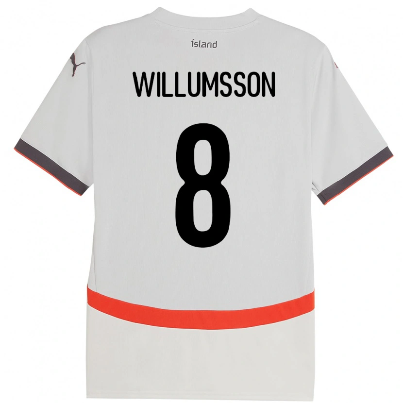 Danxen Herren Island Brynjólfur Andersen Willumsson #8 Weiß Auswärtstrikot Trikot 24-26 T-Shirt Schweiz