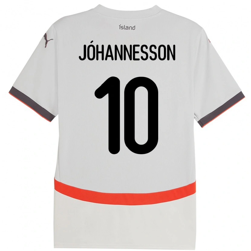 Danxen Herren Island Ísak Jóhannesson #10 Weiß Auswärtstrikot Trikot 24-26 T-Shirt Schweiz