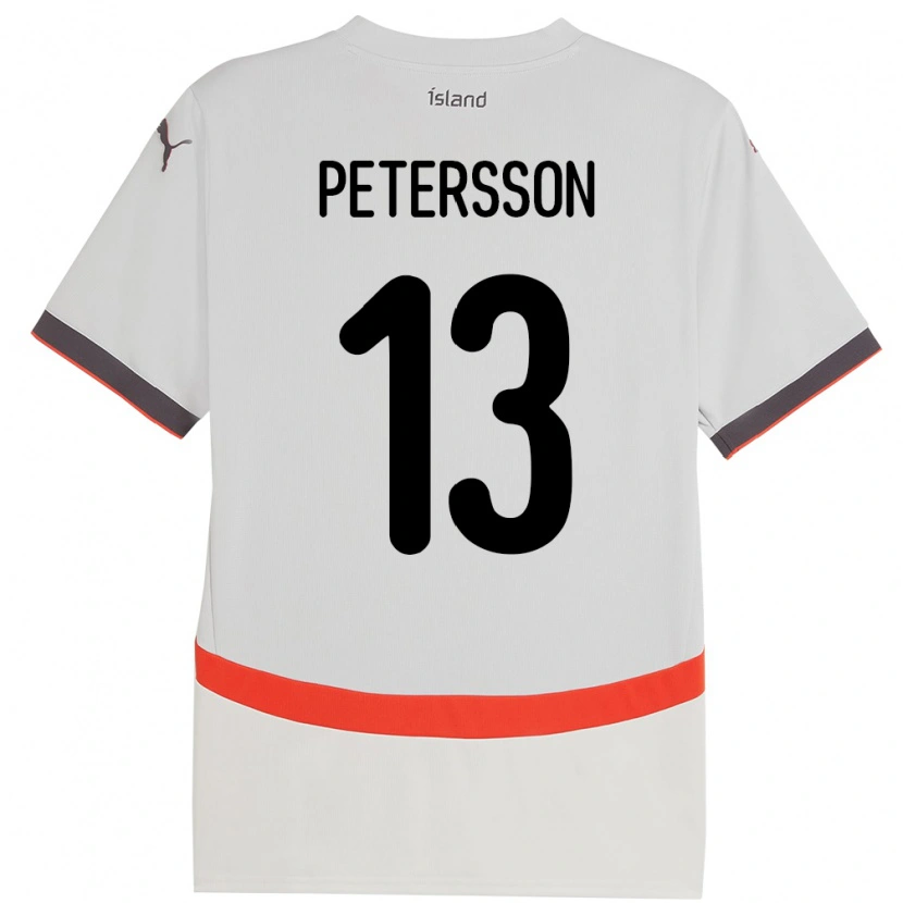 Danxen Herren Island Lúkas Petersson #13 Weiß Auswärtstrikot Trikot 24-26 T-Shirt Schweiz
