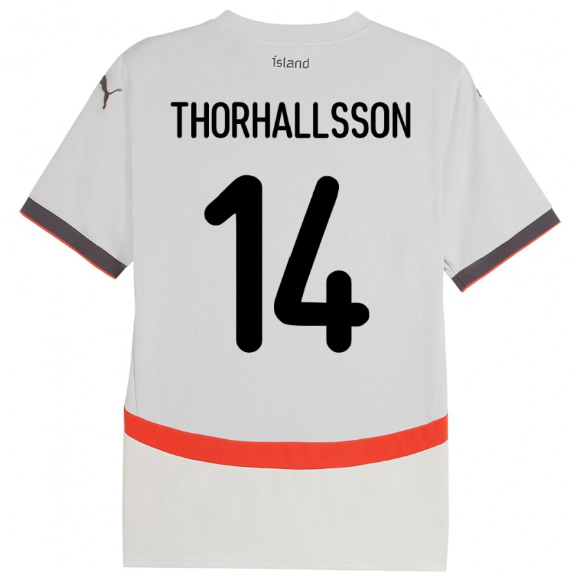 Danxen Herren Island Dagur Dan Thórhallsson #14 Weiß Auswärtstrikot Trikot 24-26 T-Shirt Schweiz