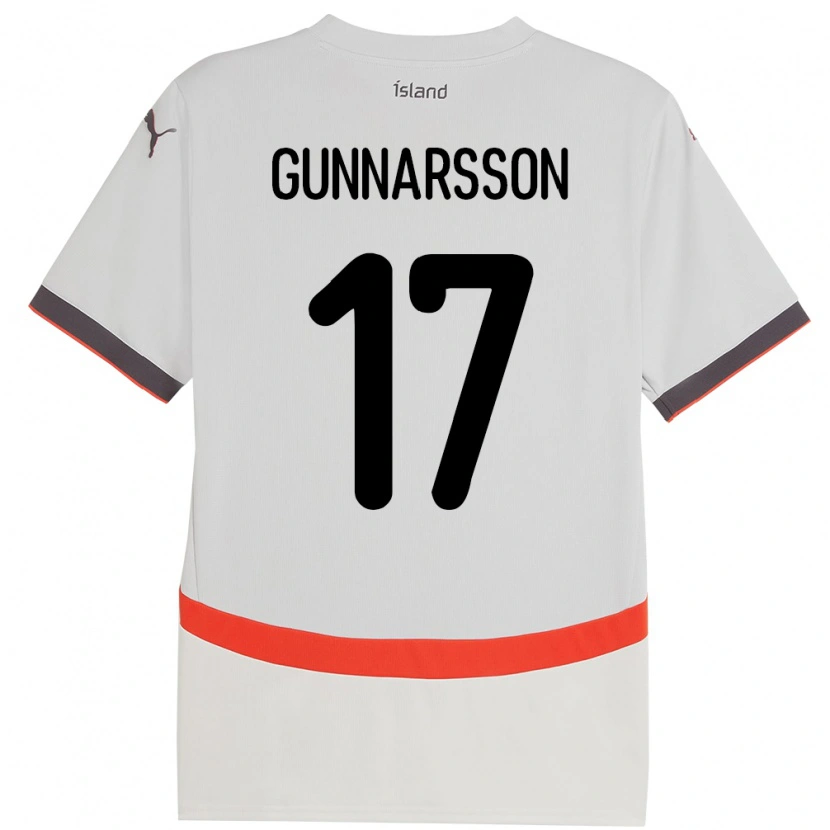 Danxen Herren Island Aron Gunnarsson #17 Weiß Auswärtstrikot Trikot 24-26 T-Shirt Schweiz